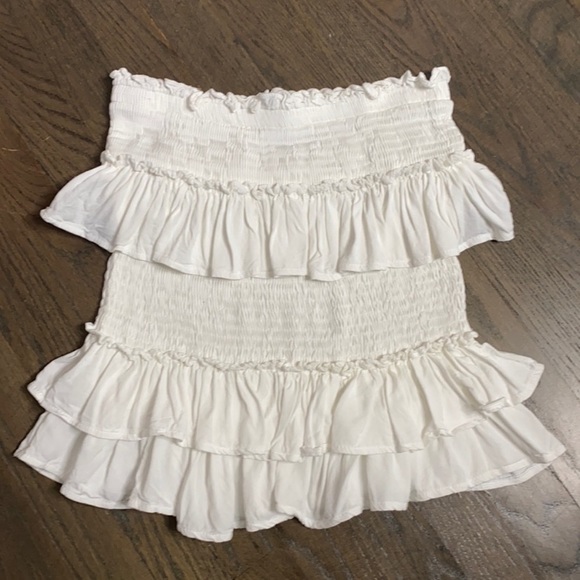 Princess Polly Natalya White Ruffled Mini Skirt - Picture 2 of 3
